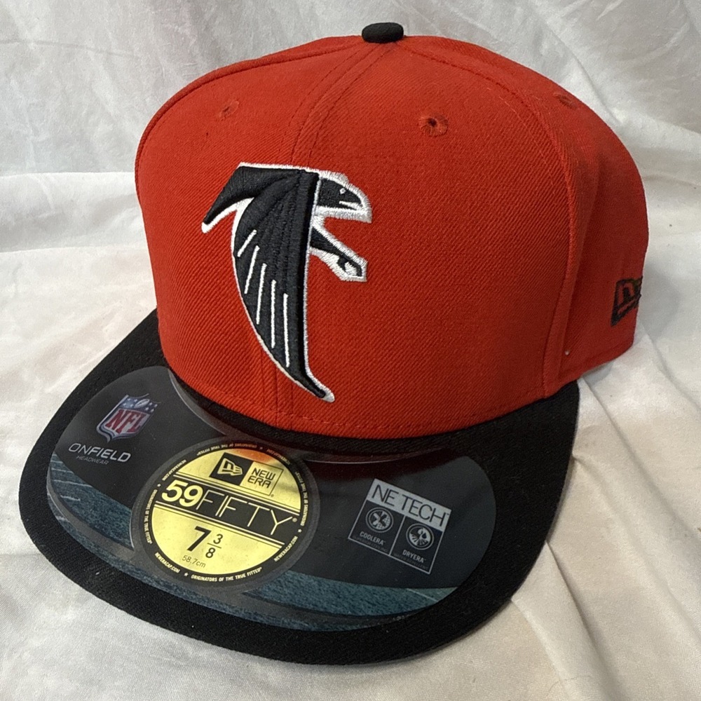 New Era 59Fifty Atlanta Falcons Red Fitted Baseball Hat NFL Logo NWT  7 3/8